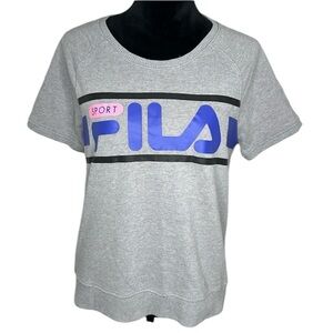 Fila Gray Fleece Short Sleeve Top M